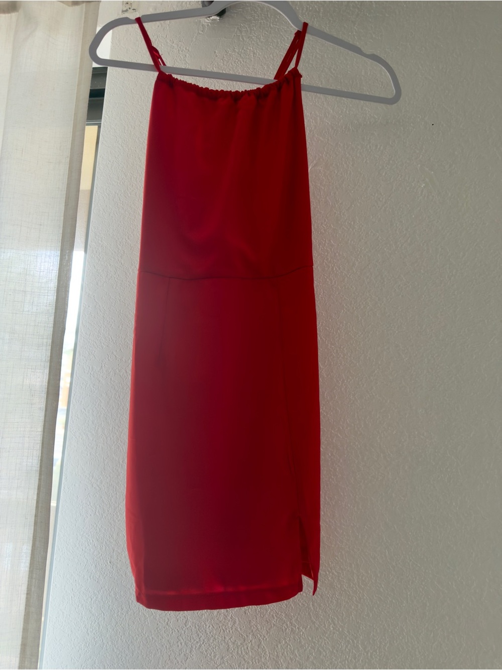 Superdown Red Spaghetti-Strap Dress with adjustable fit on top